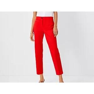 Size 14 Ann Taylor Eva curvy cropped red pants